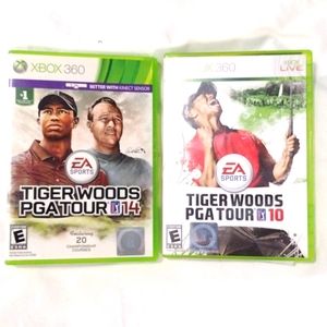 Xbox 360 both Tiger woods PGA tour 10 & 14 Arnold Palmer Masters Kinect
